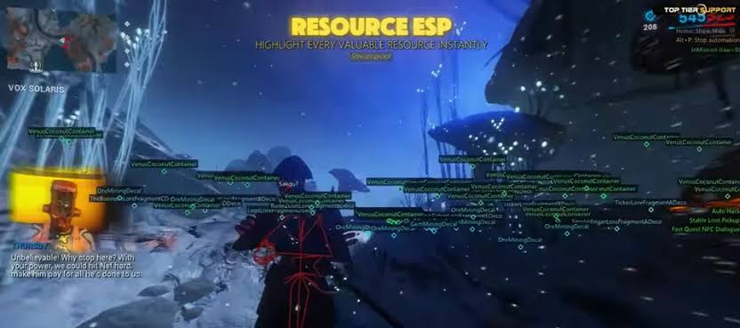 Warframe Cheats preview in a mission